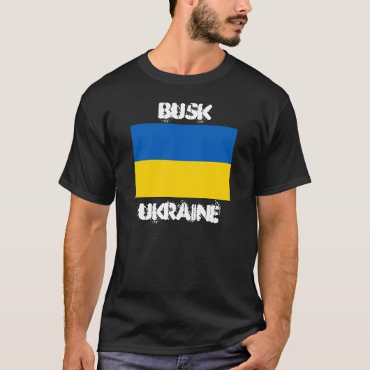 Busk, Ukraine mit ukrainischer Wappen T-Shirt (Vorderseite)