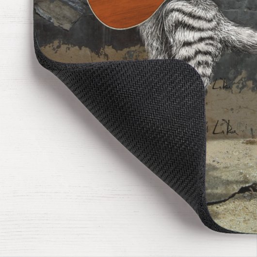Busker die Gitarrenkatze Mousepad (Ecke)