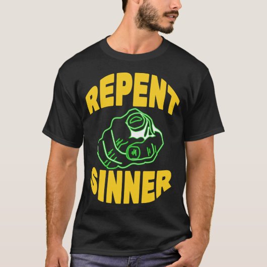 Büße Sünder Junge Retro T-Shirt (Vorderseite)