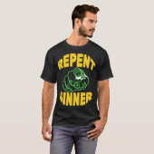 Büße Sünder Junge Retro T-Shirt (Vorne ganz)