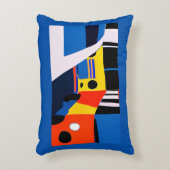 Busse und Autos in Primärfarben Dekokissen (Vorderseite(Vertikal))