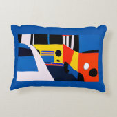 Busse und Autos in Primärfarben Dekokissen (Rückseite)