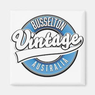 Busselton australia Logo im Vintagen Stil Magnet