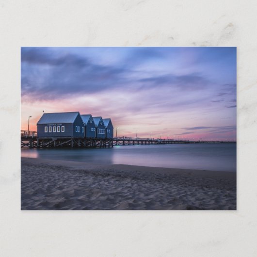 Busselton Jetty bei der "Dusk Postcard" Postkarte (Vorderseite)