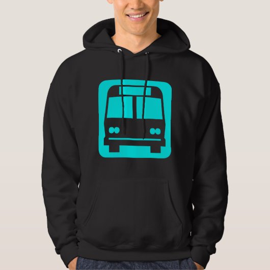 Bussymbol - Cyan Hoodie (Vorderseite)
