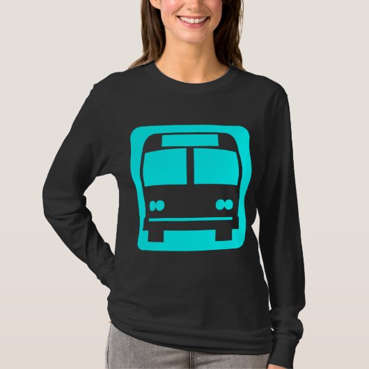 Bussymbol - Cyan T-Shirt (Vorderseite)