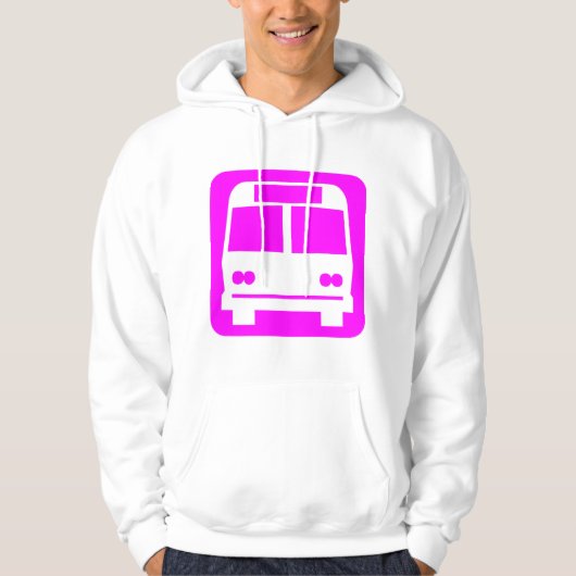 Bussymbol - Magenta Hoodie (Vorderseite)