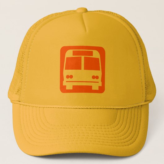 Bussymbol - Orange Truckerkappe (Vorderseite)