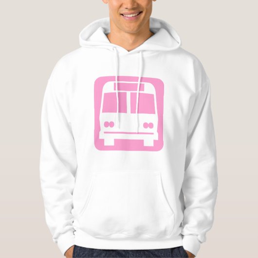 Bussymbol - Rosa Hoodie (Vorderseite)
