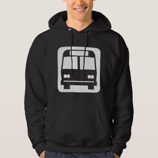 Bussymbol - weiß auf dunkel hoodie (Vorderseite)