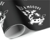 Bust a mooove Funny Cow Puff Dark BG Geschenkpapier (Rolleneckpunkt)