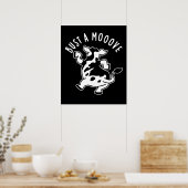 Bust a mooove Funny Cow Puff Dark BG Poster (Küche)