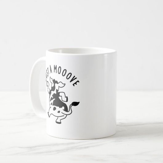Bust a mooove Funny Cow Puff Kaffeetasse (Vorderseite Links)
