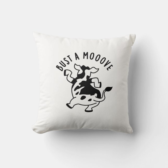 Bust a mooove Funny Cow Puff Kissen (Vorderseite)