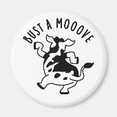 Bust a mooove Funny Cow Puff Magnet (Vorne)