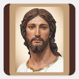 BÜSTE CHRISTUS DES ERLÖSERS von MICHELANGELO 2026 Quadratischer Aufkleber