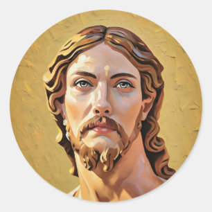 BÜSTE CHRISTUS DES ERLÖSERS von MICHELANGELO 2026_ Runder Aufkleber
