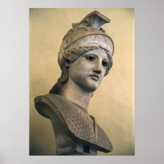 Büste der Göttin Athena Poster