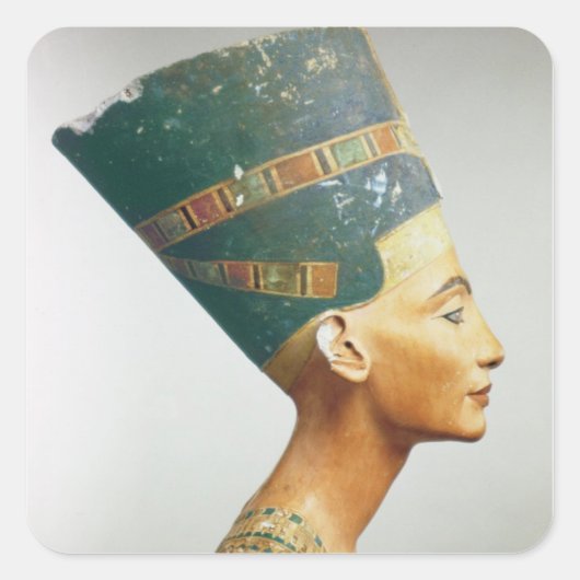 Büste der Königin Nefertiti, seitliche Sicht vom S Quadratischer Aufkleber (Vorderseite)