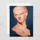 Büste des Kaisers Caligula aus Thrakien, c.39-40 n Postkarte (Vorne/Hinten)