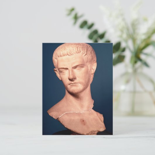 Büste des Kaisers Caligula aus Thrakien, c.39-40 n Postkarte (Stehend Vorderseite)