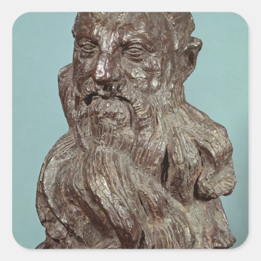 Büste von Auguste Rodin 1909 Quadratischer Aufkleber (Vorderseite)