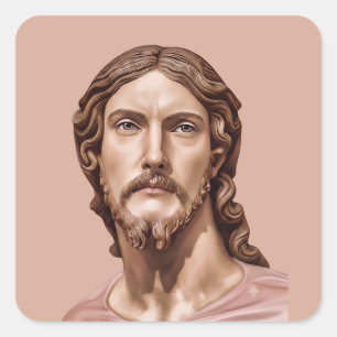 BUSTE VON CHRISTUS DEM ERLÖSER von MICHELANGELO 20 Quadratischer Aufkleber