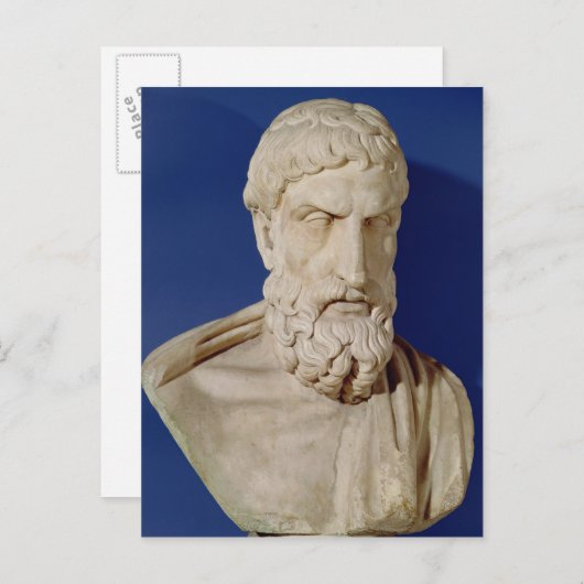 Büste von Epicurus Postkarte (Vorne/Hinten)