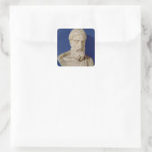 Büste von Epicurus Quadratischer Aufkleber (Tasche)