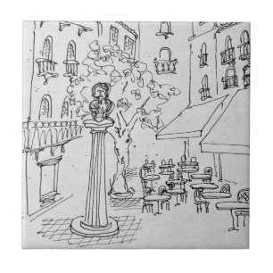 Büste von Frederic Mistral  Avignon, Frankreich Fliese