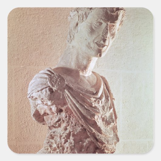 Büste von Kaiser Frederick II. Quadratischer Aufkleber (Vorderseite)