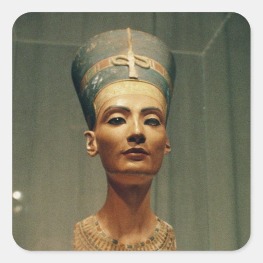 Büste von Königin Nefertiti, Vorderansicht Quadratischer Aufkleber (Vorderseite)