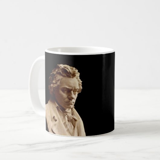 Büste von Ludwig van Beethoven Kaffeetasse (Vorderseite Links)