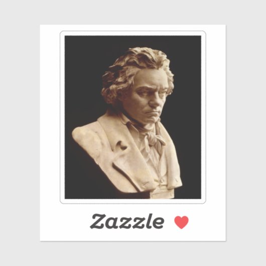 Büste von Ludwig van Beethoven Square Sticker (Blatt)