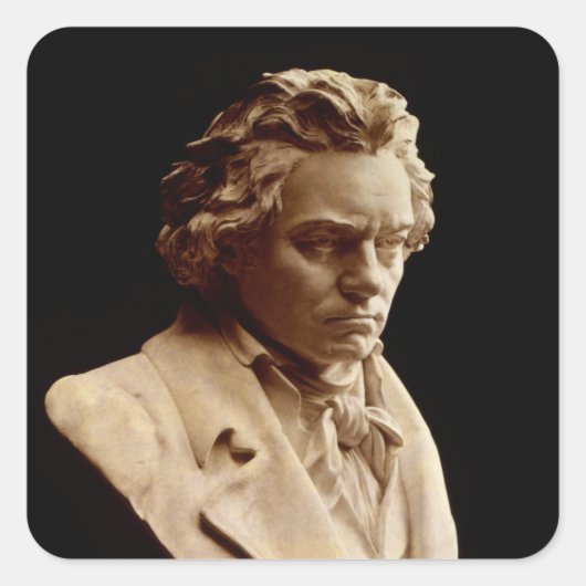 Büste von Ludwig van Beethoven Square Sticker (Vorderseite)