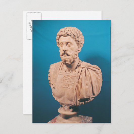 Büste von Marcus Aurelius Postkarte (Vorne/Hinten)