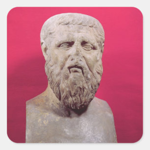 Büste von Plato Kopie des 4. Jahrhunderts v. Chr. Quadratischer Aufkleber