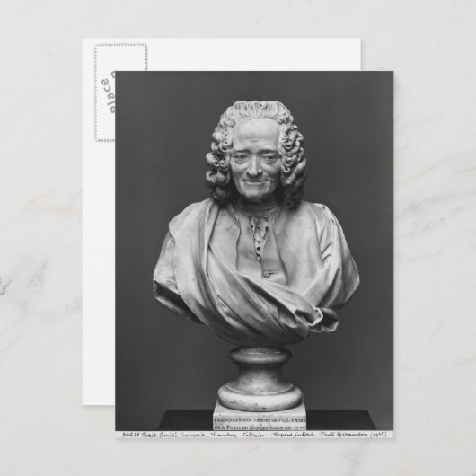 Büste von Voltaire Postkarte (Vorne/Hinten)