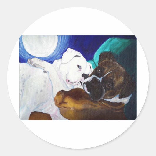 Busted Boxers Runder Aufkleber (Vorderseite)