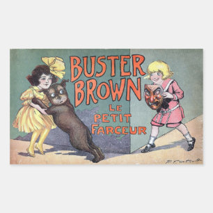 Buster Brown Rechteckiger Aufkleber