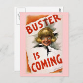 Buster kommt Vintages Theaterposter Postkarte (Vorne/Hinten)