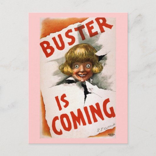 Buster kommt Vintages Theaterposter Postkarte (Vorderseite)