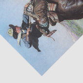 "Busting a Bronco" von W Herbert Dunton Seidenpapier (Ausschnitt)