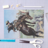 "Busting a Bronco" von W Herbert Dunton Seidenpapier (Handwerk)