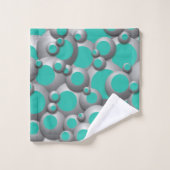 Bustling Bubbles Aquamarin Badhandtuch Set (Waschlappen)
