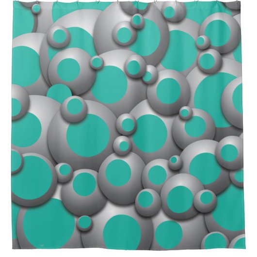 Bustling Bubbles Aquamarin Duschvorhang (Vorderseite)