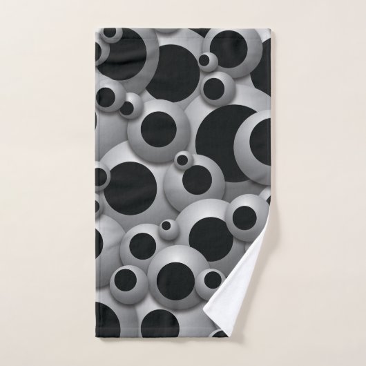 Bustling Bubbles Black Badhandtuch Set (Handtuch)