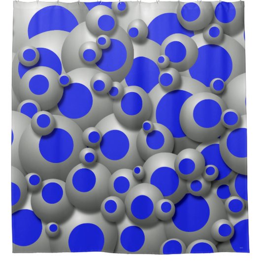 Bustling Bubbles Royal Blue Dusche Vorhang (Vorderseite)