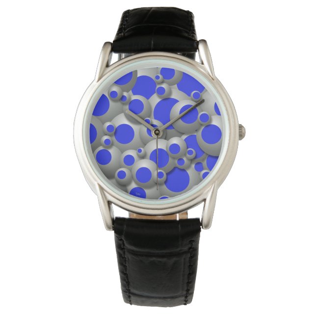 Bustling Bubbles Royal Blue Watch Armbanduhr (Vorderseite)