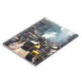 Bustling Street Market Rickshaw Scene Notebook Notizblock (Linke Seite)